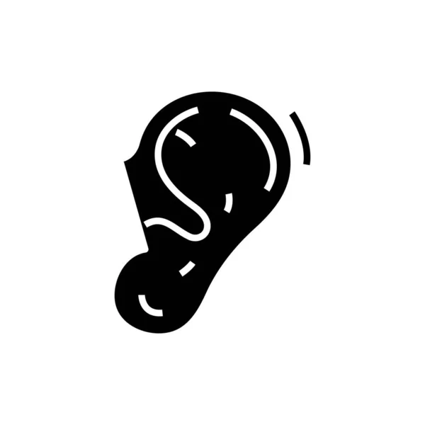 Ear therapy black icon, concept illustration, vector flat symbol, glyph sign. — 图库矢量图片