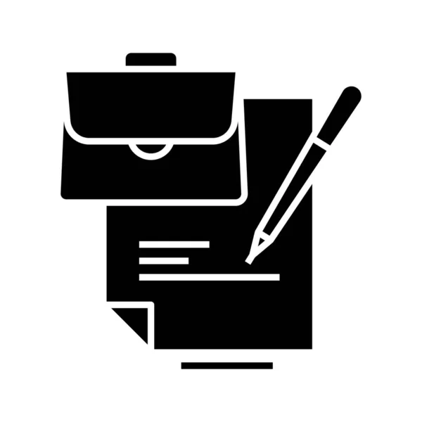 Editing documents black icon, concept illustration, vector flat symbol, glyph sign. — 스톡 벡터