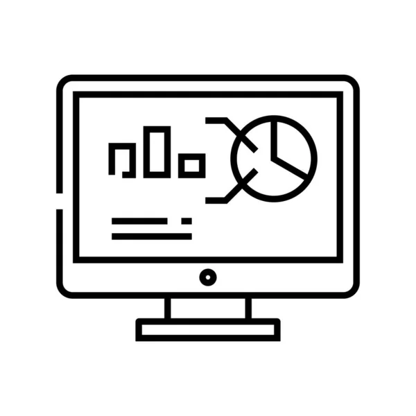 Icono de línea de venta de acciones en línea, signo de concepto, ilustración de vector de esquema, símbolo lineal . — Vector de stock