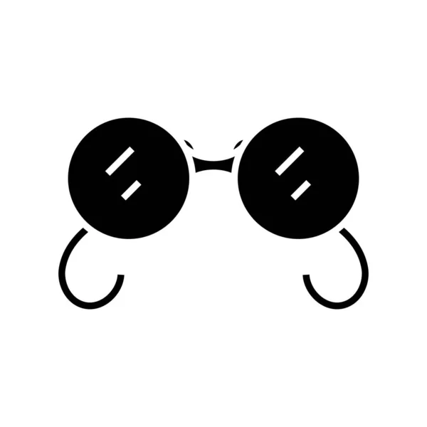 Eye glasses black icon, concept illustration, vector flat symbol, glyph sign. — Stok Vektör