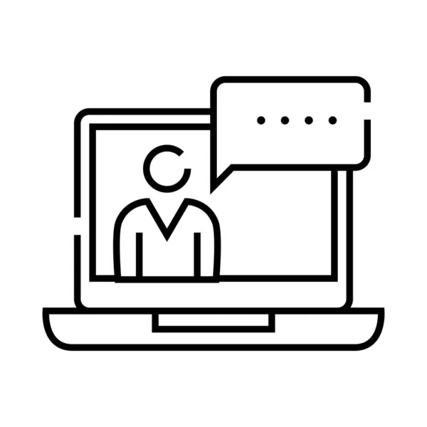 Online chat line icon, concept sign, outline vector illustration, linear symbol. — 스톡 벡터