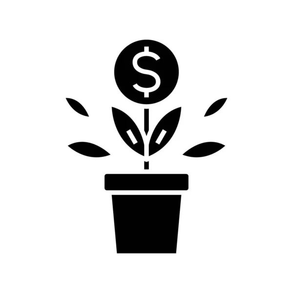 Economic growth black icon, concept illustration, vector flat symbol, glyph sign. — Stockvektor