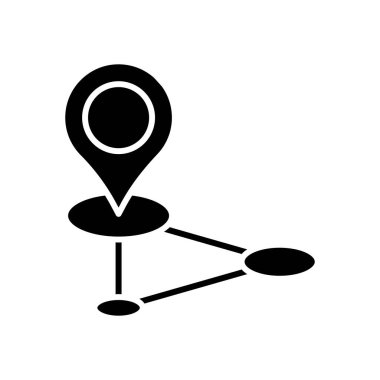 Destination black icon, concept illustration, vector flat symbol, glyph sign.