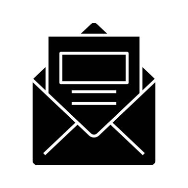 Email black icon, concept illustration, vector flat symbol, glyph sign.