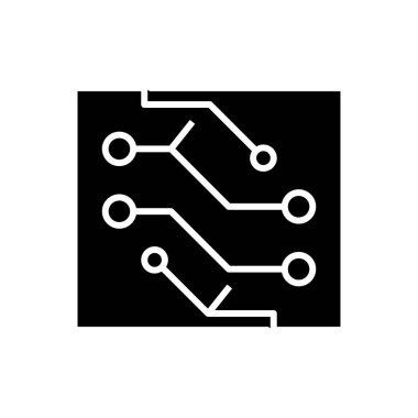 Electronic board black icon, concept illustration, vector flat symbol, glyph sign.