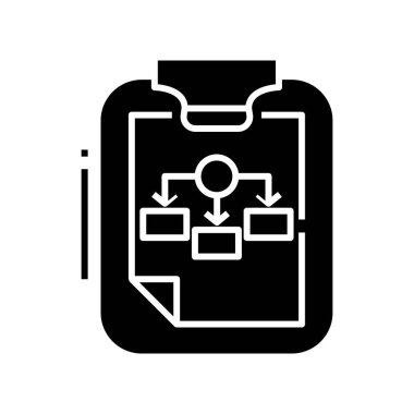 Diagram list black icon, concept illustration, vector flat symbol, glyph sign.