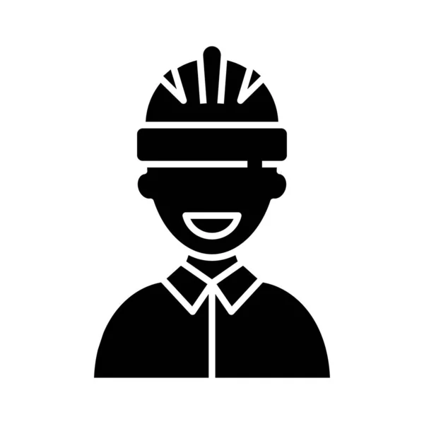 Ingeniero icono negro, concepto de ilustración, vector de símbolo plano, signo de glifo . — Vector de stock