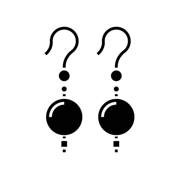 Earring jewerly black icon, concept illustration, vector flat symbol, glyph sign. — Stockvektor