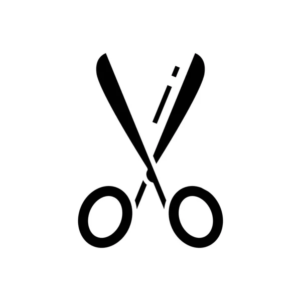 Dress scissors black icon, concept illustration, vector flat symbol, glyph sign. — Stockvektor