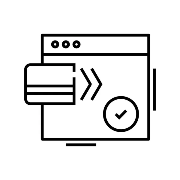 Online payment line icon, concept sign, outline vector illustration, linear symbol. — Stok Vektör