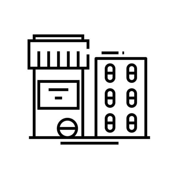 Needful pills line icon, concept sign, outline vector illustration, linear symbol. — Stockový vektor