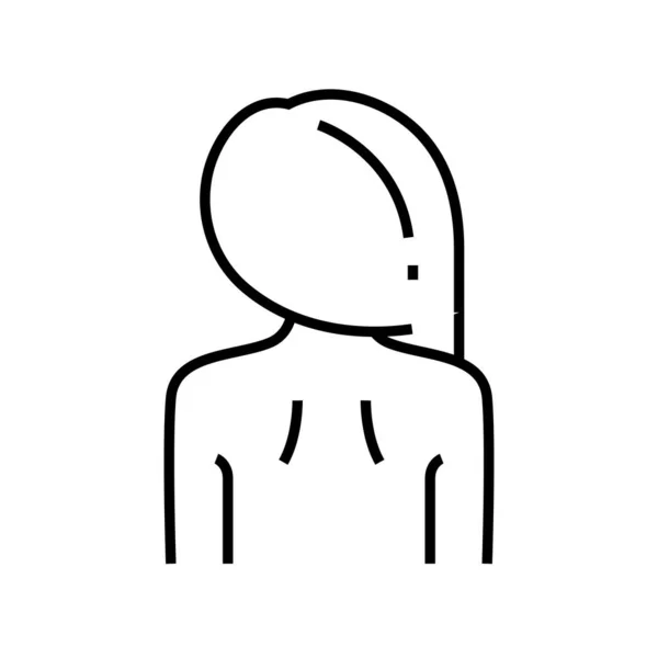 Icono de línea trasera femenina desnuda, signo de concepto, ilustración de vectores de contorno, símbolo lineal . — Archivo Imágenes Vectoriales