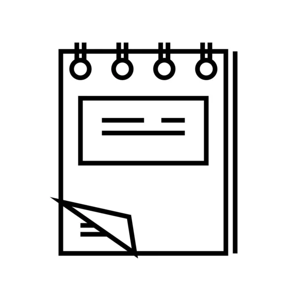 Note line icon, concept sign, outline vector illustration, linear symbol. — 스톡 벡터