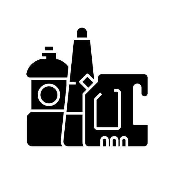 Detergentes ícone preto, ilustração conceito, símbolo plano vetorial, sinal de glifo . —  Vetores de Stock