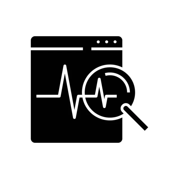 Diagram searching black icon, concept illustration, vector flat symbol, glyph sign. — Wektor stockowy