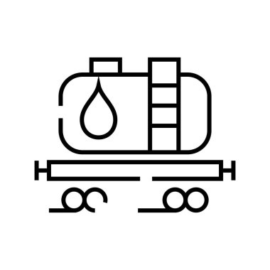 Oil transportation line icon, concept sign, outline vector illustration, linear symbol.