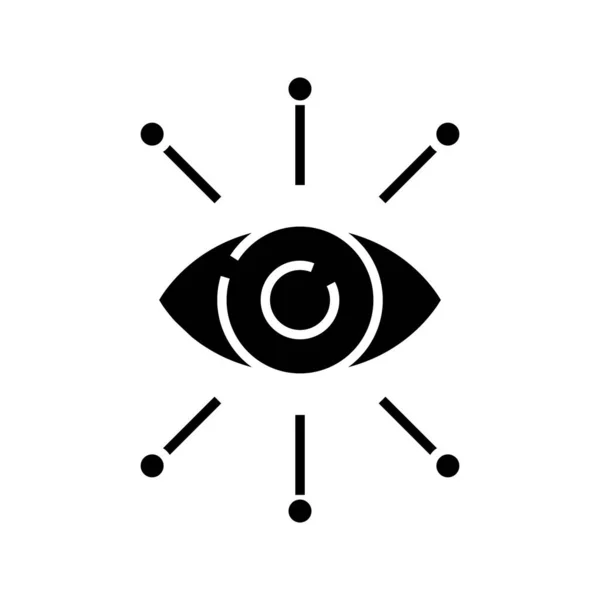 Icône noire de détection, illustration de concept, symbole plat vectoriel, signe de glyphe . — Image vectorielle