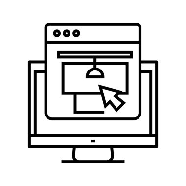 Gerekli nesne çizgisi simgesi, konsept işareti, özet vektör çizimi, doğrusal sembol.