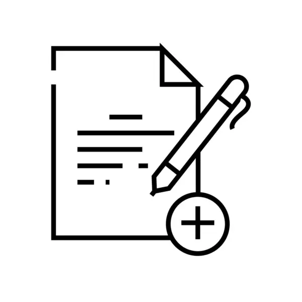 Nieuw pictogram van de documentlijn, conceptteken, contourenvector illustratie, lineair symbool. — Stockvector