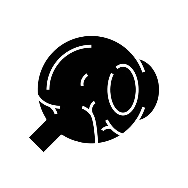 Ícone preto da estrutura interna do olho, ilustração do conceito, símbolo liso do vetor, sinal do glifo . —  Vetores de Stock