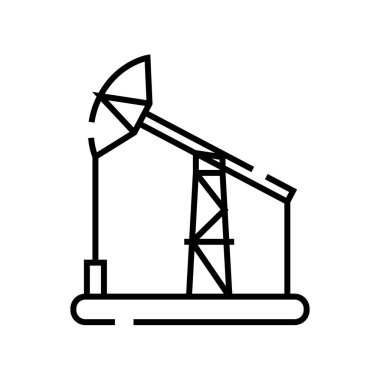Oil pump line icon, concept sign, outline vector illustration, linear symbol.