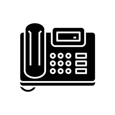 Fax device black icon, concept illustration, vector flat symbol, glyph sign.