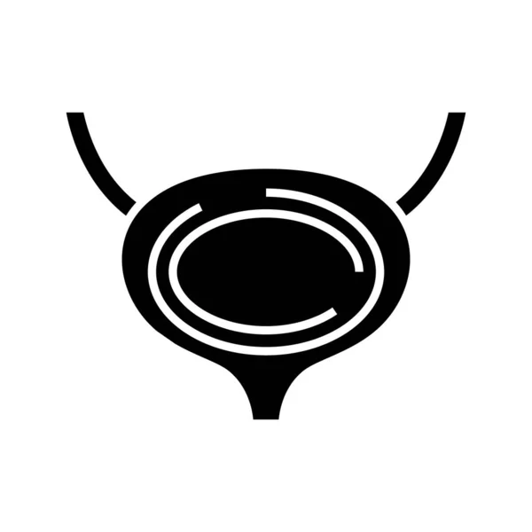 Excretory bladder black icon, concept illustration, vector flat symbol, glyph sign. — ストックベクタ