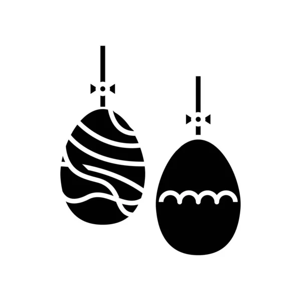 Easter eggs black icon, concept illustration, vector flat symbol, glyph sign. — Stock Vector