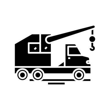 Demolition technic black icon, concept illustration, vector flat symbol, glyph sign.