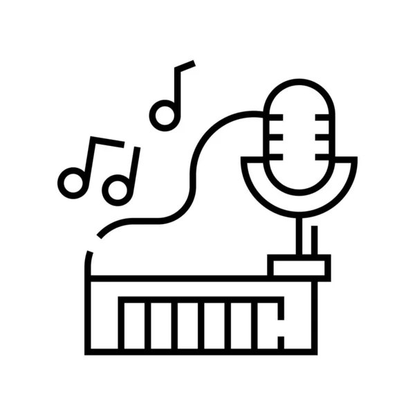 Music art line icon, concept sign, outline vector illustration, linear symbol. — ストックベクタ