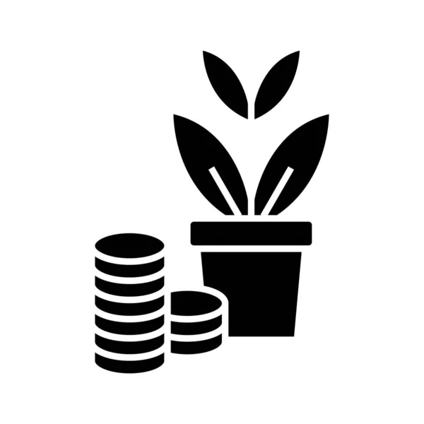Eco business black icon, concept illustration, vector flat symbol, glyph sign. — Stockový vektor