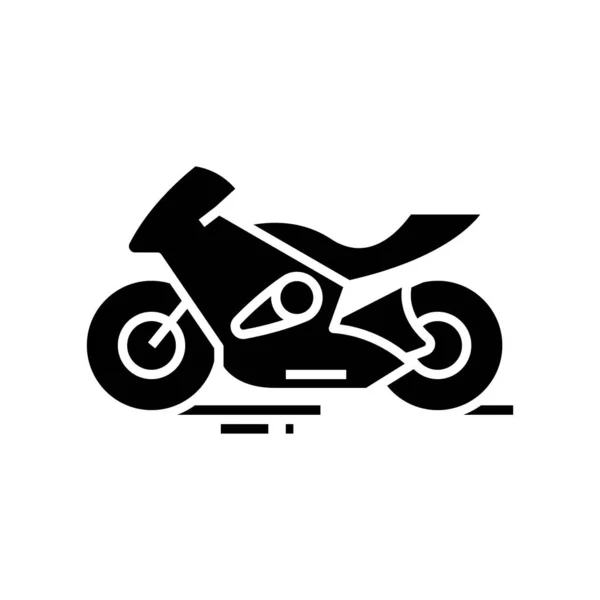 Ícone preto de motobike rápido, ilustração do conceito, símbolo liso do vetor, sinal do glifo . —  Vetores de Stock