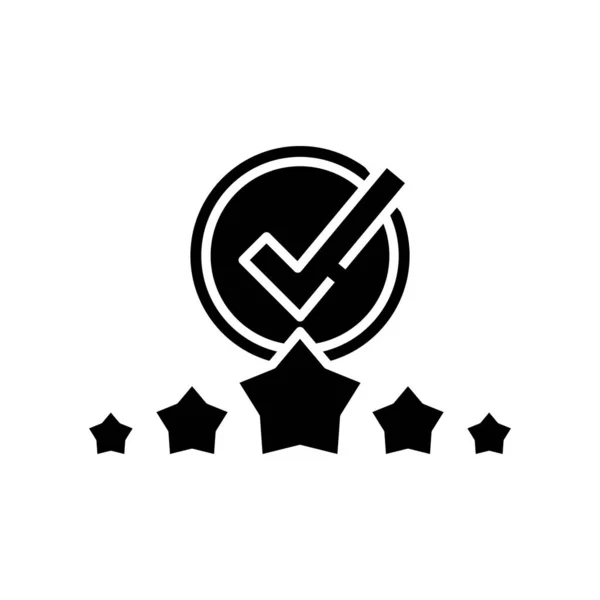 Excellent travail icône noire, illustration de concept, symbole plat vectoriel, signe de glyphe . — Image vectorielle