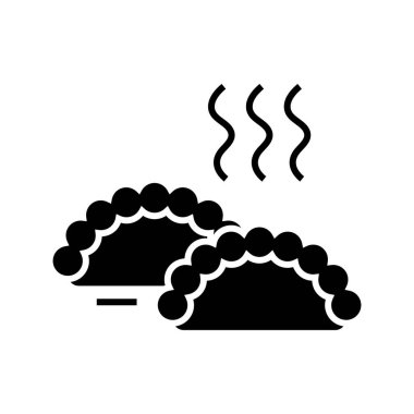 Dunplings black icon, concept illustration, vector flat symbol, glyph sign.