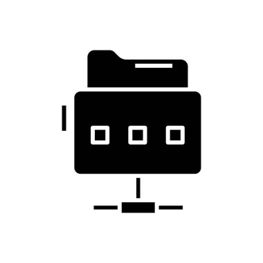 Files keeper black icon, concept illustration, vector flat symbol, glyph sign.