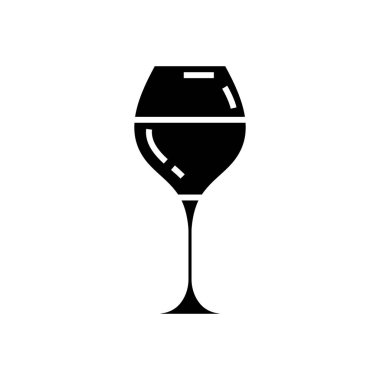 Glass black icon, concept illustration, vector flat symbol, glyph sign.