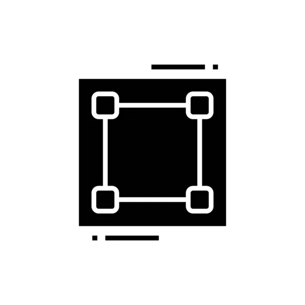 Game field black icon, concept illustration, vector flat symbol, glyph sign. — Stock vektor