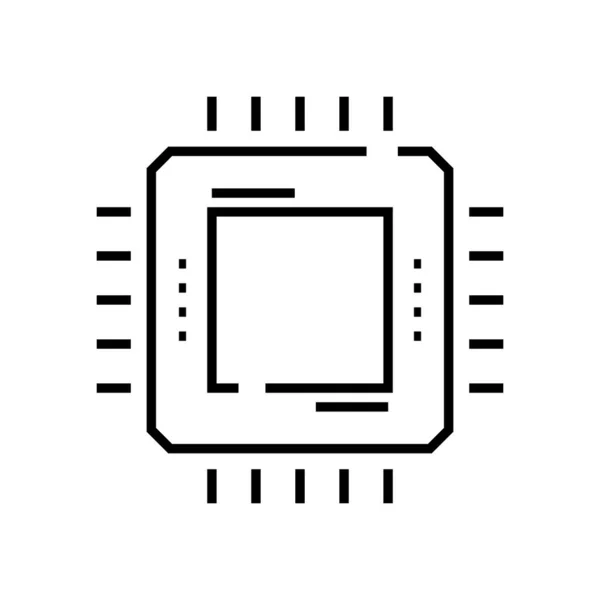 Processor line icon, concept sign, outline vector illustration, linear symbol. — ストックベクタ