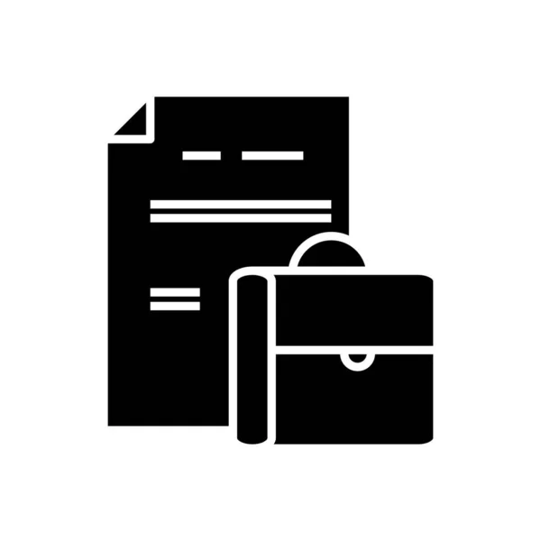 Files suitcase black icon, concept illustration, vector flat symbol, glyph sign. — 图库矢量图片