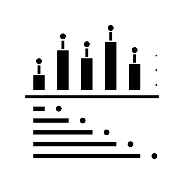 Ícone preto da informação do giagrama, ilustração do conceito, símbolo liso do vector, sinal do glifo . —  Vetores de Stock