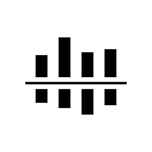 Gráfico de pérdida de ganancia icono negro, concepto de ilustración, vector símbolo plano, signo de glifo . Ilustración de stock