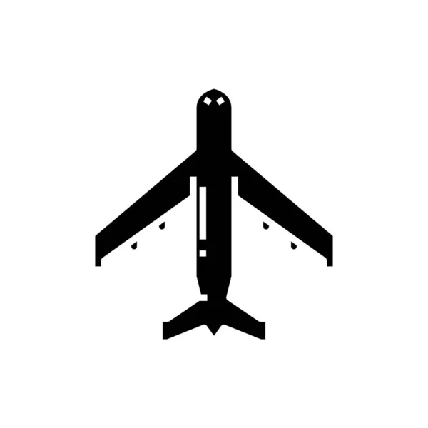 Icona nera di volo, illustrazione concettuale, simbolo piatto vettoriale, segno di glifo . — Vettoriale Stock