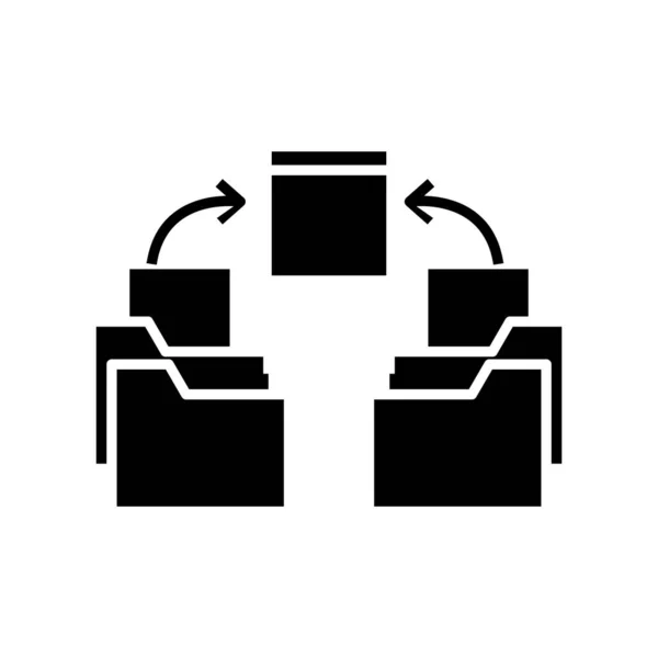 Configuration des fichiers icône noire, illustration de concept, symbole plat vectoriel, signe de glyphe . — Image vectorielle