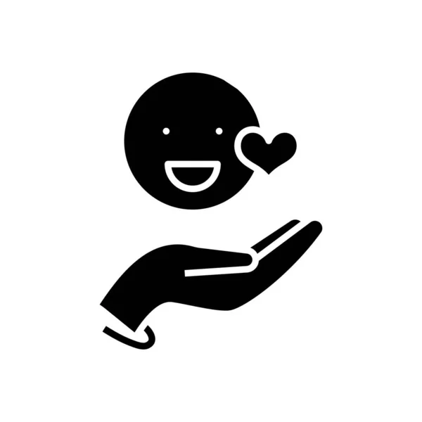 Friendly atmosphere black icon, concept illustration, vector flat symbol, glyph sign. — 스톡 벡터