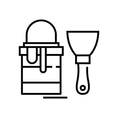 Repair brushes line icon, concept sign, outline vector illustration, linear symbol.
