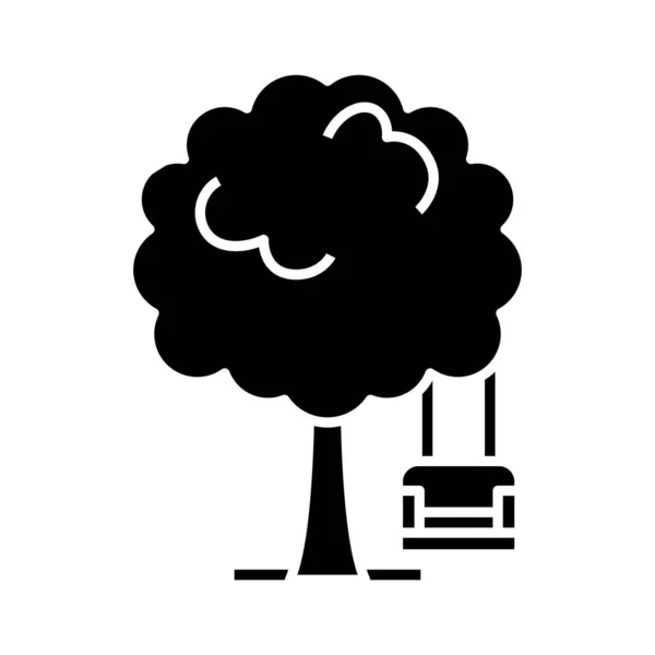 Gerden árbol icono negro, concepto de ilustración, vector de símbolo plano, signo de glifo . — Vector de stock