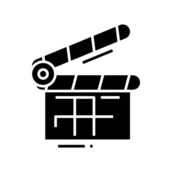 Film double black icon, concept illustration, vector flat symbol, glyph sign. — Διανυσματικό Αρχείο