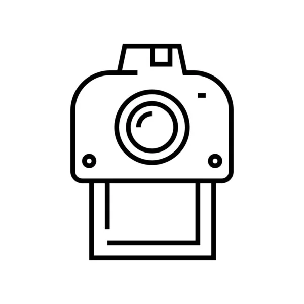 Icono de línea de fotografía, signo de concepto, ilustración de vector de contorno, símbolo lineal . — Vector de stock