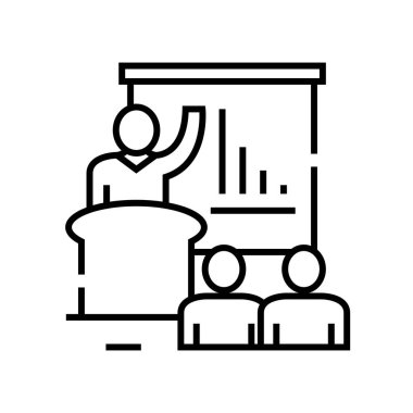 Practicing coach line icon, concept sign, outline vector illustration, linear symbol.