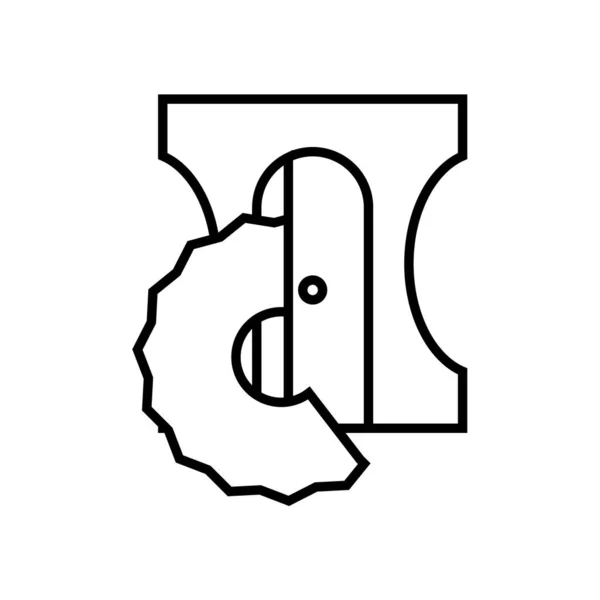 Pensil icona della linea dell'affilatore, segno concettuale, illustrazione vettoriale contorno, simbolo lineare . — Vettoriale Stock